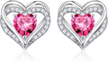 Iefil Valentine Day Gifts for Her - 925 Sterling Silver Heart Stud Earrings Birthday Gifts for Women