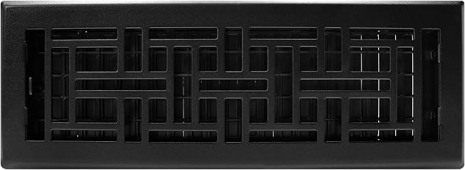 Decor Grates AJH414-BLK Oriental Floor Register, 4x14 Inches, Textured Black - Image 2
