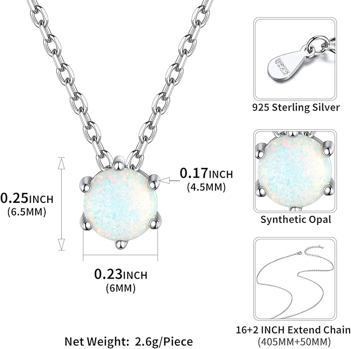 ChicSilver 925 Sterling Silver 12 Months Sparkling Round Cut Created Birthstone Pendant Necklace, 16 Inch Rolo Chain