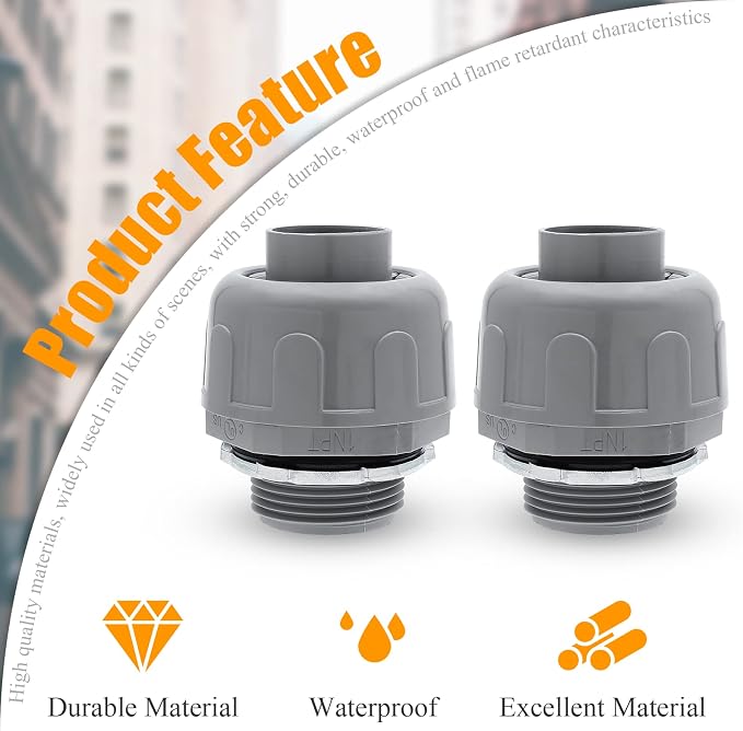 4Pcs 1 Inch NPT Electrical Conduit Connector Fittings | Nonmetallic, Liquid - Image 5