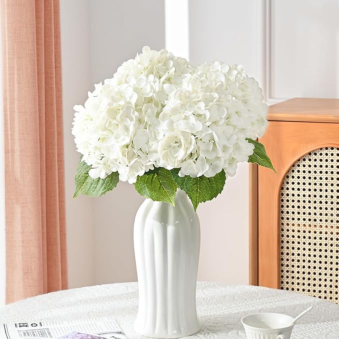 2Pcs 21in Hydrangea Artificial Flowers, Latex Real Touch Hydrangeas | Lifelike - Image 2