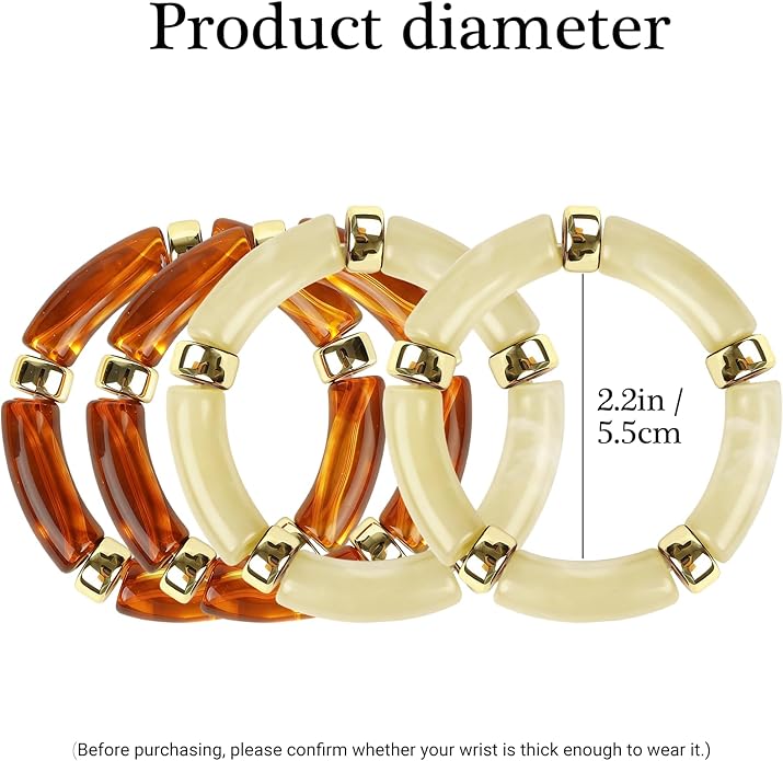 Chunky Acrylic Bracelets for Women -4Pcs Trendy Chunky Bangle Fashion Big Stackable Bangles Set, Trendy Cuff Bracelet Stack Fashion Womens Jewelry Gifts