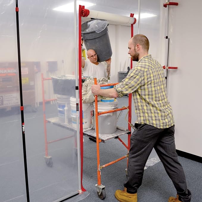 ZipWall FoamRail 2-Pack Tapeless Seal Dust Barrier Zipper 2-Pack Heavy-Duty Red - Image 5