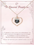 Tahitian Black Pearl AAAA 18K White Gold Plated Sterling Silver Heart Pendant Necklace for Women Wife Mom Girlfriend Valentine Her Jewelry Gift for Anniversary Birthday Christmas