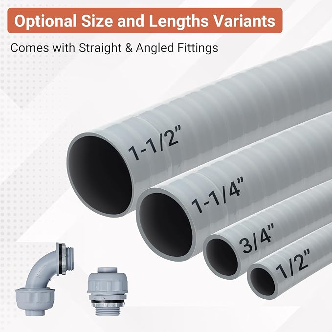 Liquid-Tight Conduit 3/4 50ft w/UL Certification | Flexible Electrical Conduit - Image 9