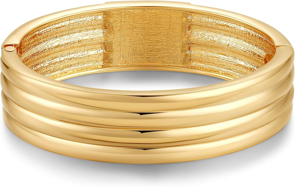 Chunky Gold Bangles Bracelet for Women Trendy Statement Bracelet Dainty Charm Gold Valentine's Day Gift Jewelry for Her