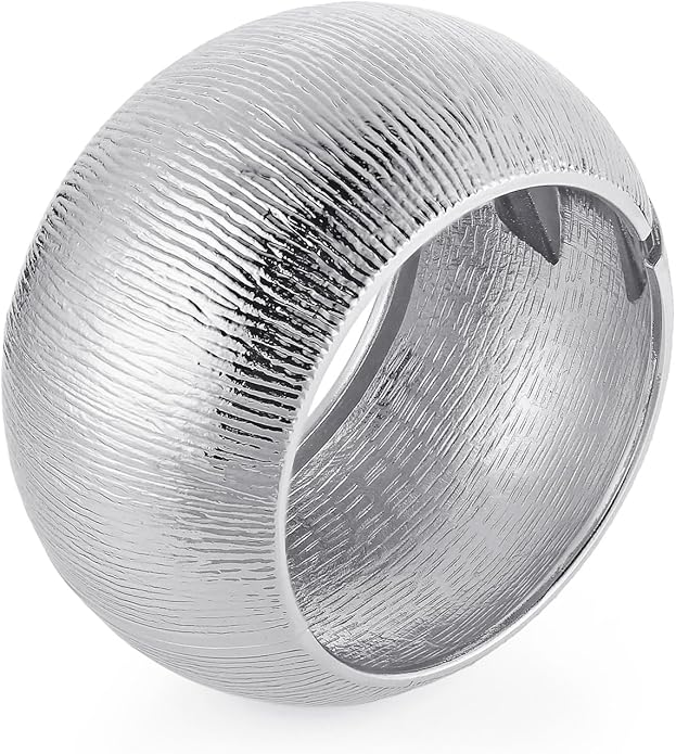 HZMAN 18K Gold Plated Wide Cuff Bracelet for Women - Premium Alloy Shiny Polished Double Layer Statement Bangle, Trendy Daily Wear Party Jewelry Accessory