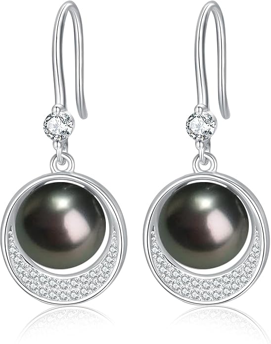 Gift for Wife -Pearl-Earrings-Gifts for Women- Wedding Birthday Anniversary-Mom Her Mothers Day Valentines Day Christmas-Sterling Silver Plated 18K Gold Pearl Dangle Earring Fine Jewelry