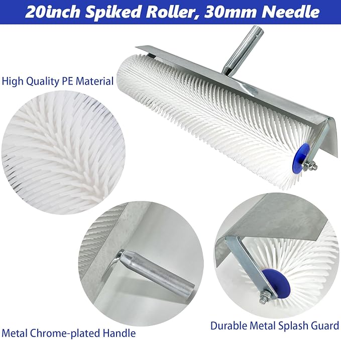 Self Leveling Tools Kit Spiked Roller 20 in 9 inch Epoxy Roller Spike Shoes - Image 2