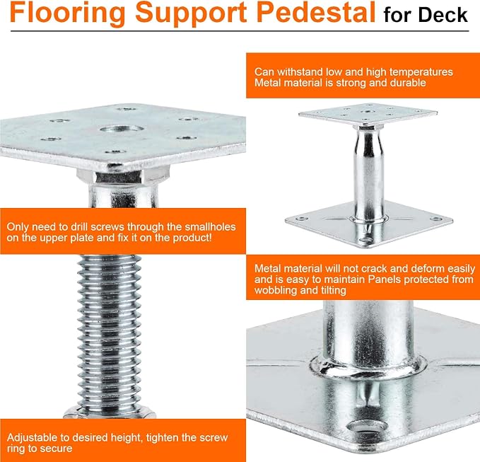 8 Pack Adjustable Support Jack for The Floor, Deck Foundation, Post Floor Joist - Image 3