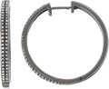 1/2CTTW Two Row Diamond Hoop With All Black Rhodium in Sterling Silver