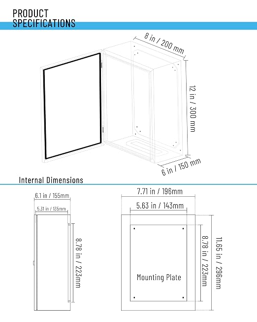 Waterproof Electrical Enclosure 12 x 8 x 6'', Outdoor Electrical Box - Image 7