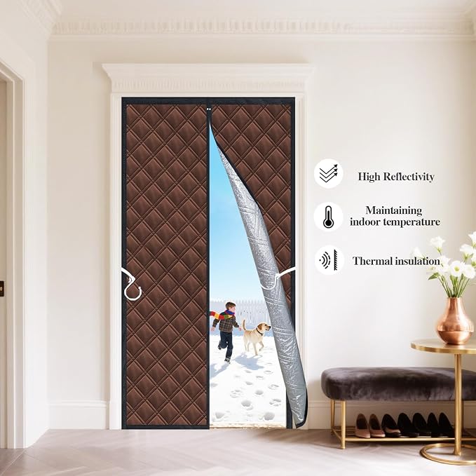 38"x83" 3-Layer Thermal Door Insulation Curtain & Temporary Door Insulation - Image 8