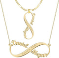 Personalized Gold Infinity Name Necklace with Heart Beautiful Arrow Anchor Compass Mountain Constellation Forever Love Pendant Jewelry Best Birthday Gift Ideas for Women Girls Mother Daughter Friendship