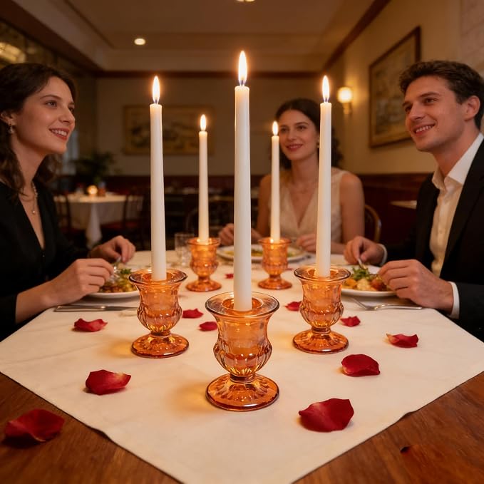 48 Pcs Clear Glass Taper Candle Holders Bulk, 2.5 Inch Small Candlestick Stands - Image 5