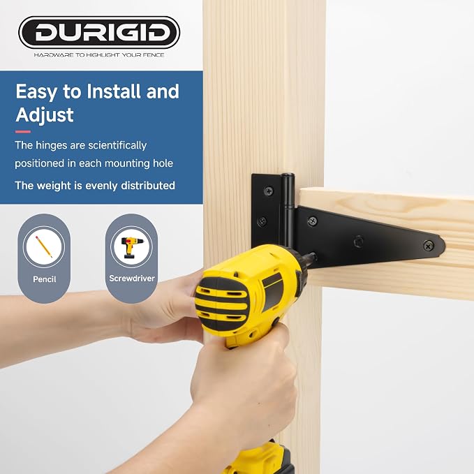4 Pack 6 Inch T Hinge, Heavy Duty Hinges - Image 5
