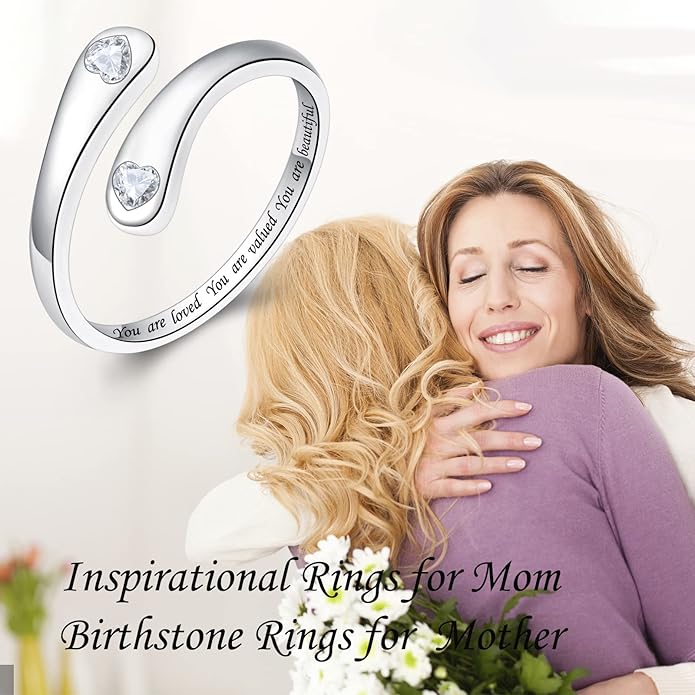 Fookduoduo 925 Sterling Silver Ring Inspirational Jewelry adjustable Wrap Open Rings for Women