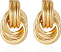Gold/Silver Statement Geometric Earrings for Women Chunky Gold Knot Link Drop Dangle Earrings Trendy Jewelry Gift