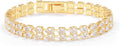 14K Gold Plated Women’s Tennis Bracelet – Sleek CZ Line Bracelet, Fits 6.0"–7.2" Wrist – Sparkly Everyday Jewelry Gift, Contemporary Tennis Bracelets for Women