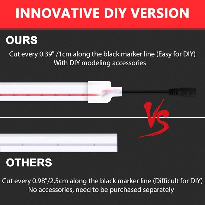 Lamomo LED Neon Lights, 16.4ft Red LED Strip Light, 12V 0.39in/Cut Silicone - Image 2