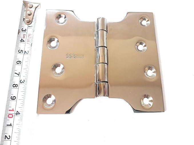 SSISKCON 4 Inch Parliament Door Hinge Wide Stainless Steel by Luxurystainlesssteelhardwareaccessoriesforhome