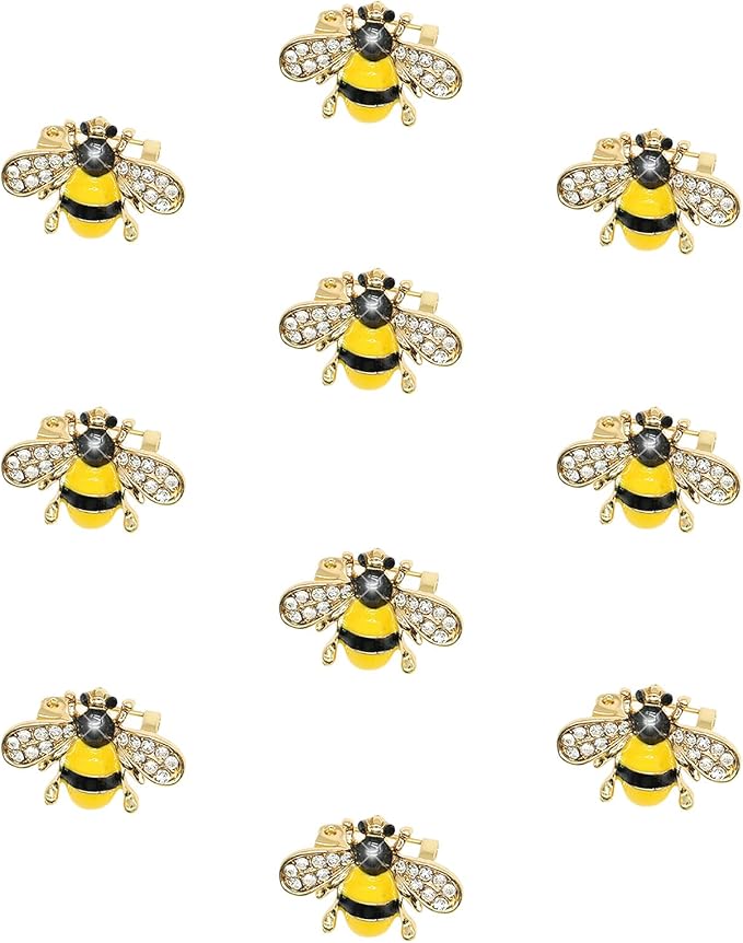 10 Pack Rhinestone Bee Brooches Pins Set Cute Enamel Crystal Animal Lapel Pin Brooch Badges Jewelry Set for Women Clothing Bags Backpacks Hat