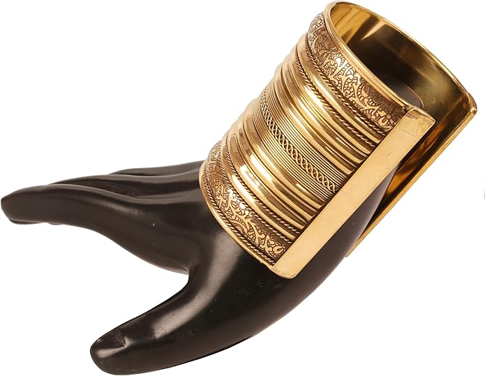 Touchstone Indian Bollywood Handcrafted Slip In Easy To Wear Stylish Wrist Enhancer Designer Broad Jewelry Cuff Bracelet For Women and Men.