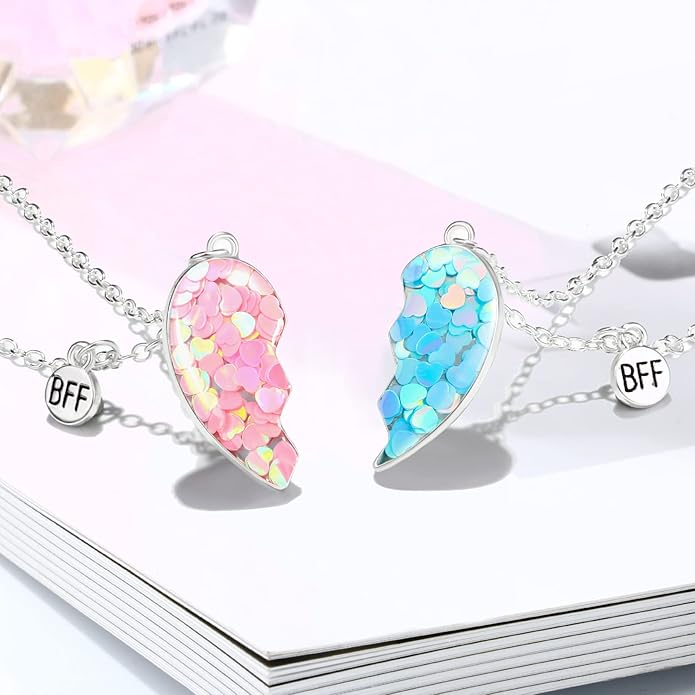 Couple Heart Or Cat BFF Best Friend for Girls Puzzle Friendship Pendant Necklaces,316L Stainless Steel