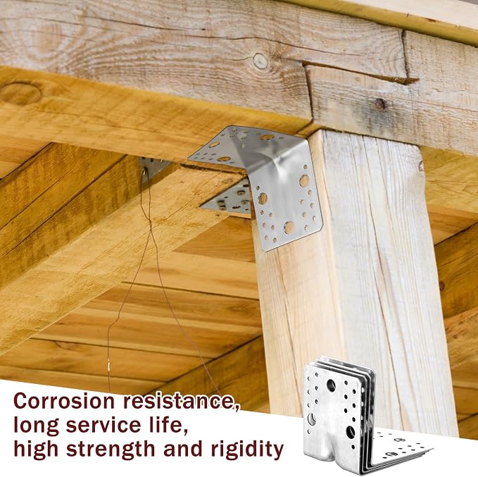 4 Pcs 4x4x3-1/2 Steel L Bracket 1.7mm Thick Metal Angle 90 Degree Reinforcing - Image 5