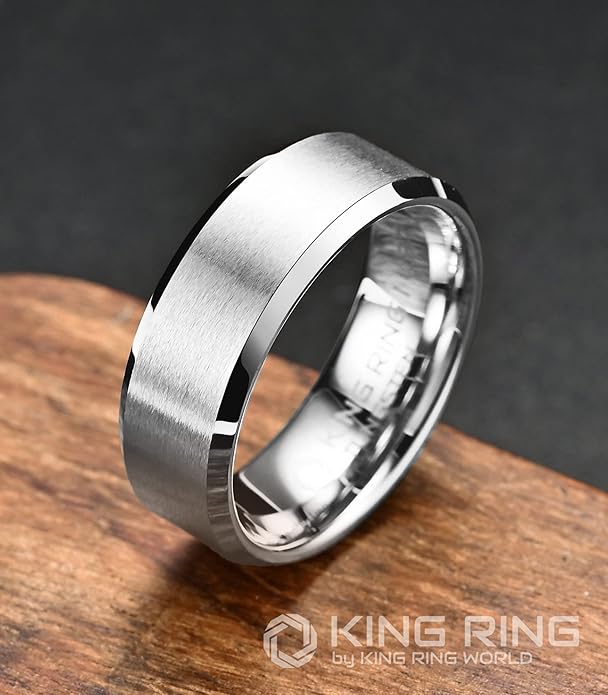 King Ring Tungsten 4/6/8/10mm Rings – Super Polished Matt Finish Tungsten Rings – Designed in USA