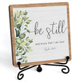 Inspirational Christian Desk Decor, Be Still And Know That I Am God Rutsic Sign by JUSITAKEET