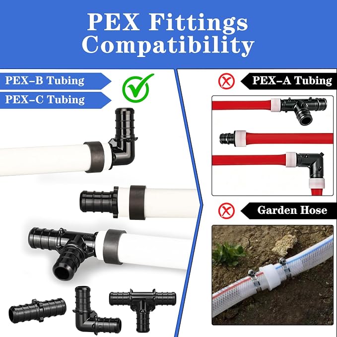 25pcs 1/2" Poly PPSU Barb Crimp PEX Straight Coupling Fittings, No Lead | - Image 2