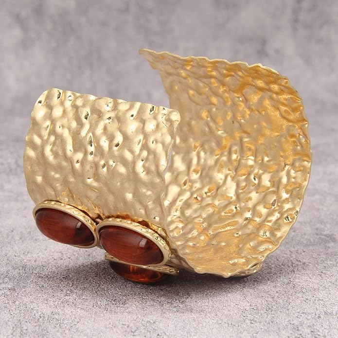 Gold Cuff Bracelet for Women Silver Beaded Bracelets Open Bangle Stackable Stretch Bead Bracelet Boho Jewelry Gifts for Wife Couple