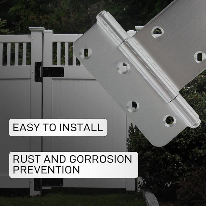 4 Pack 8” Door Hinges, 300 Lbs Capacity Heavy Duty Gate Hinges | T Gate Hinges - Image 4
