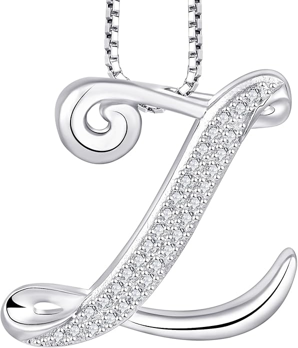 STARCHENIE Initial Necklace for Women 925 Sterling Silver Letter A-Z Pendant 26 Alphabet Jewelry