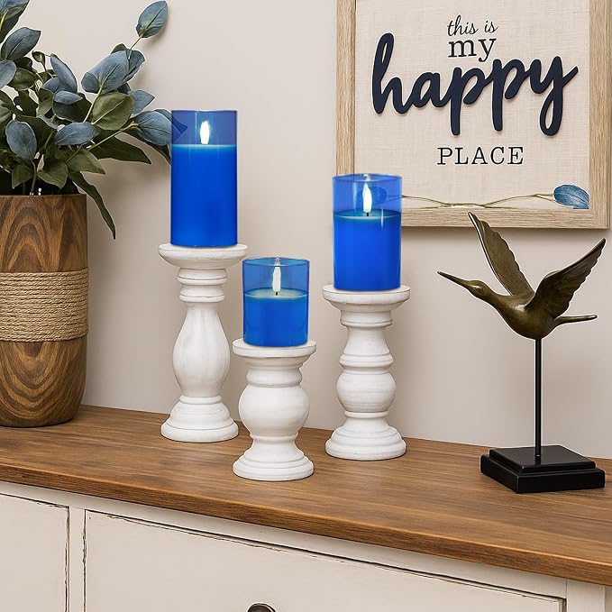 Amagic Blue Glass Flameless LED Candles Battery Operated - Image 7