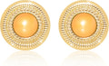 Faux Pearl Gold Plated Stud Earrings for Women, Hypoallergenic Stainless Steel Ear Pin, Available in a Variety of Pearl Colors