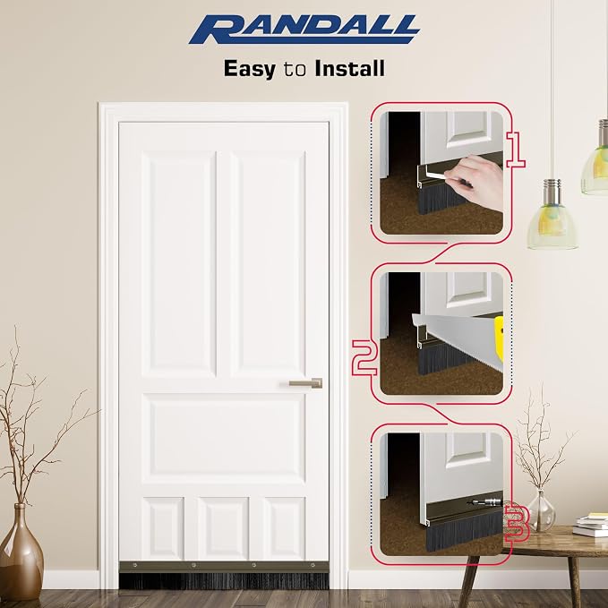 Brown Aluminum Brush Door Sweep - Image 4