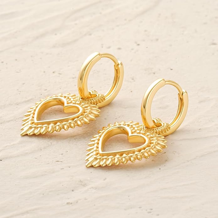 MYEARS Women Earrings Gold Huggie Hoop Dangle Drop 14K Gold Plated Small Simple Hypoallergenic Everyday Jewelry