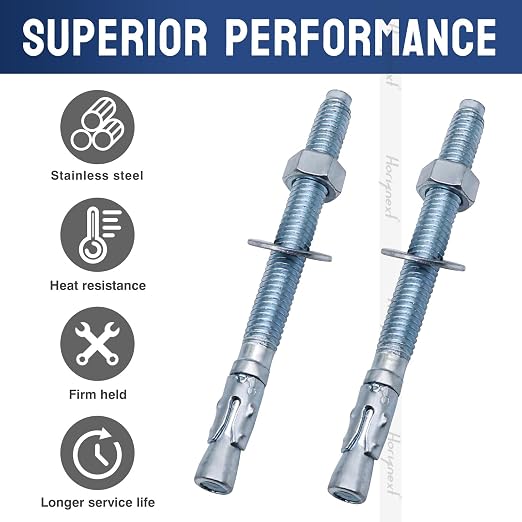 3/8 Concrete Anchors, 3/8 Wedge Anchors Bolts, 4-1/2" L, equipment bases - Image 4