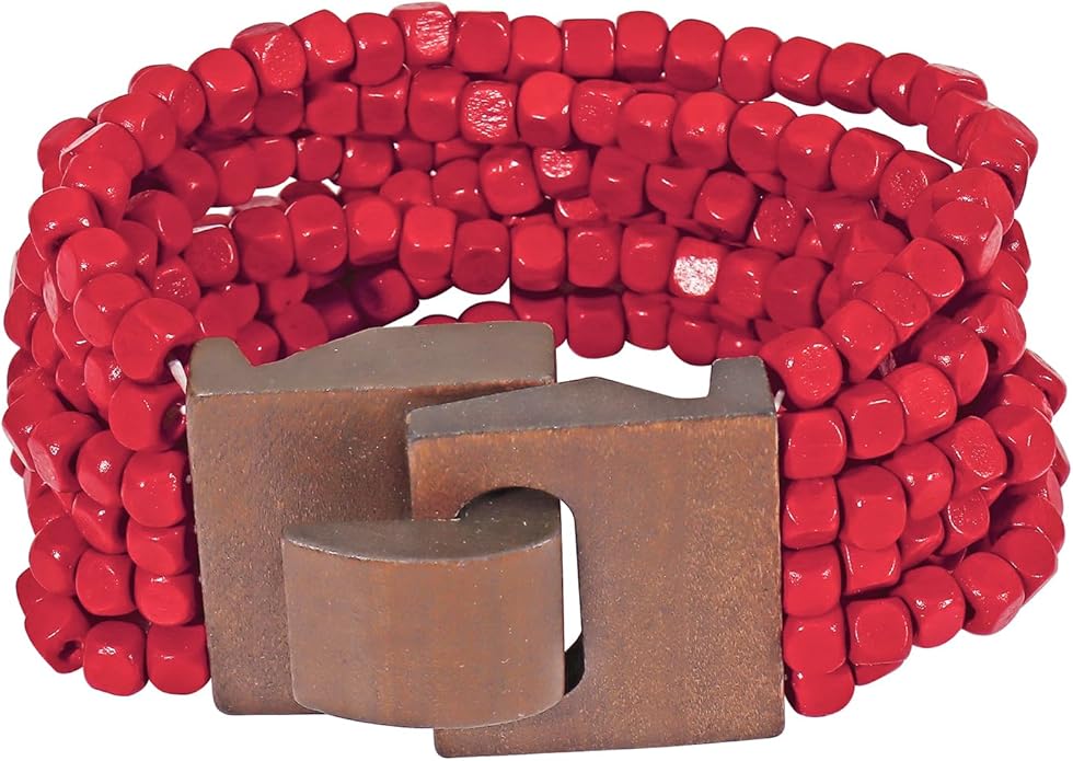 Coiris Boho Bangle Bracelets for Women Wooden Beaded Bracelets Chunky Bohemian Beach Bracelets Jewelry for Women