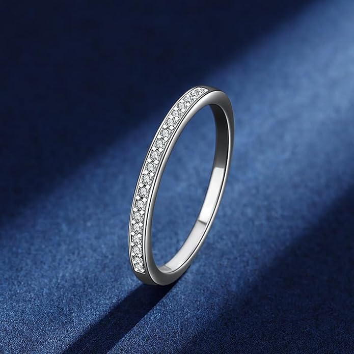 S925 Adjustable Silver Rings Embellished with 0.23 Carat D-color VVS1 Clarity Diamond Wedding Band - Dazzling Elegance Design, Ideal for Memorable Moments