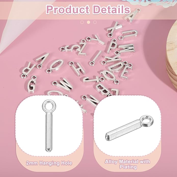 uxcell Letter Charm, Alloy Letter Initial Alphabet Charm for DIY Crafts Jewelry Making Bracelet Earrings Necklace