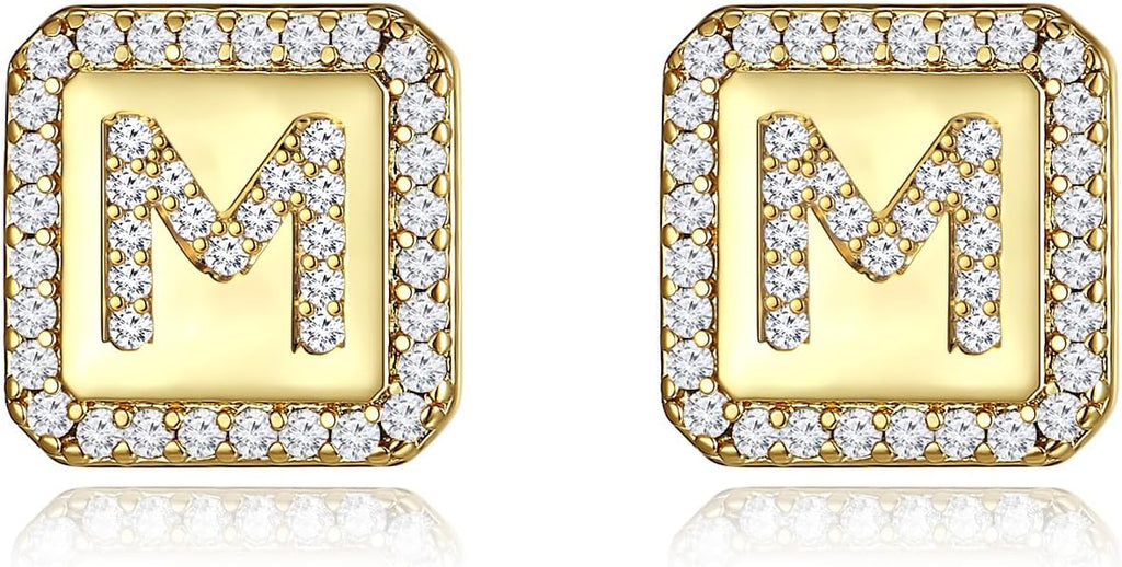 Gold Earrings for Women 24K Gold Filled Initial Earrings for Women S925 Earrings Gifts for Her
