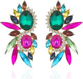 Vintage Rhinestone Statement Earrings Fancy Crystal Cluster Drop Dangle Earrings for Women