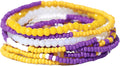 INK + ALLOY Game Day Bracelet Stacks, Beaded Bracelets for Football Gameday Outfits, Handmade Jewelry for College Students, Teachers, Football Moms, Set of 10