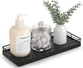 Bathroom Tray for Counter Top Organizer, Oak Wood Vanity Tray | Metal Frame for by Focusonit