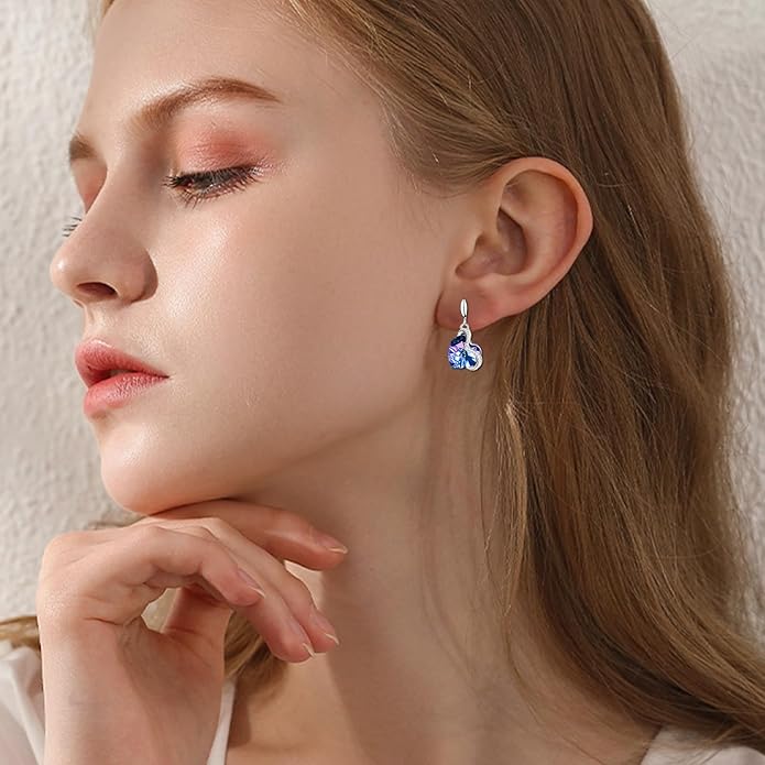 Charming Crystal Jewelry Sets For Women 18K White Gold Plating Bracelet Necklace And Earrings Sets For Wife Girlfriend Or Mothers Idea Gift For Mother's day