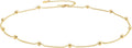 Aobei Pearl 18K Gold Plated Paperclip Chain Choker Satellite Chain Freshwater Cultured Biwa Pearl Pendant Necklace Dainty Jewelry for Women