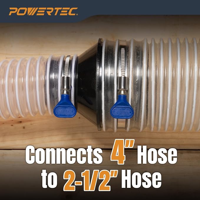 POWERTEC 70136 4" to 2-1/2" Cone Reducer, Dust Collection Fittings - Image 5
